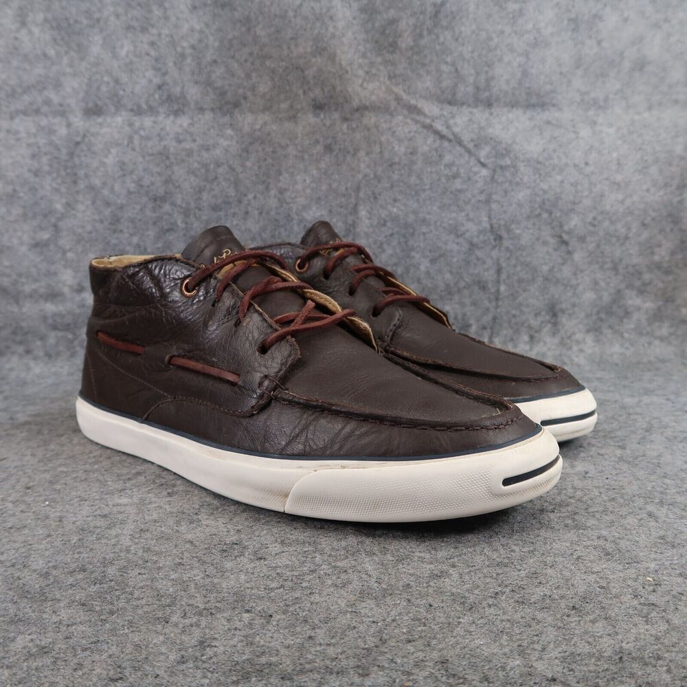 Converse Shoes Mens 8.5 Sneakers Jack Purcell Boat Mid Leather Brown Womens 10